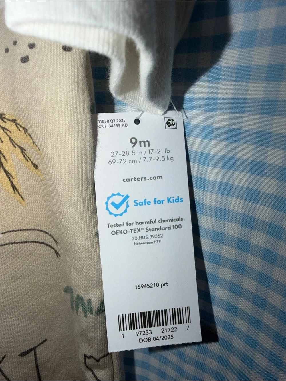 Carter's Yellow Bird Print Overalls with Cream Top 9M NWT!